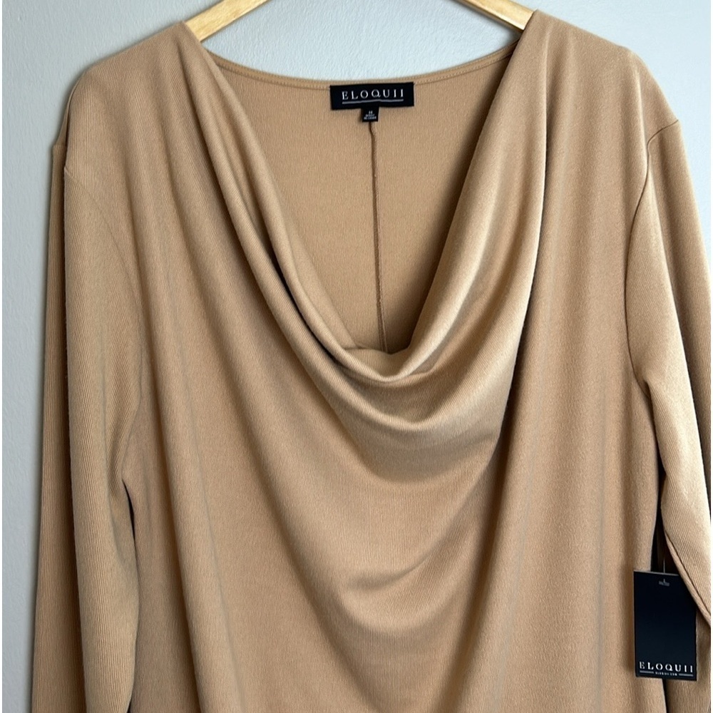 Eloquii Cowl Neck Dress 16 Comfort Casual Career Long Sleeve Elegant Simple Plus - Picture 5 of 12